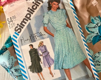 Vintage Sewing Pattern, 2 Pc Dress, Skirt, Top, Designer Mary McFadden, Factory Folded, Including Instructions, Simplicity 5571