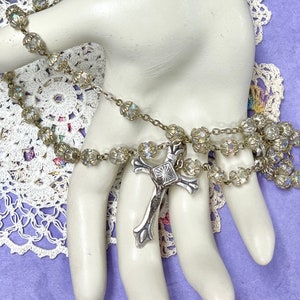 Vintage Rosary, Crystals, AB Iridescent Beads, Our Lady, Religious,  Catholic, Crucifix, Prayer