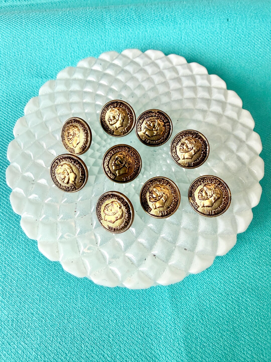 Vintage Buttons, Roman Coin Design, Antiqued Finish, Gold Tone Metal ...