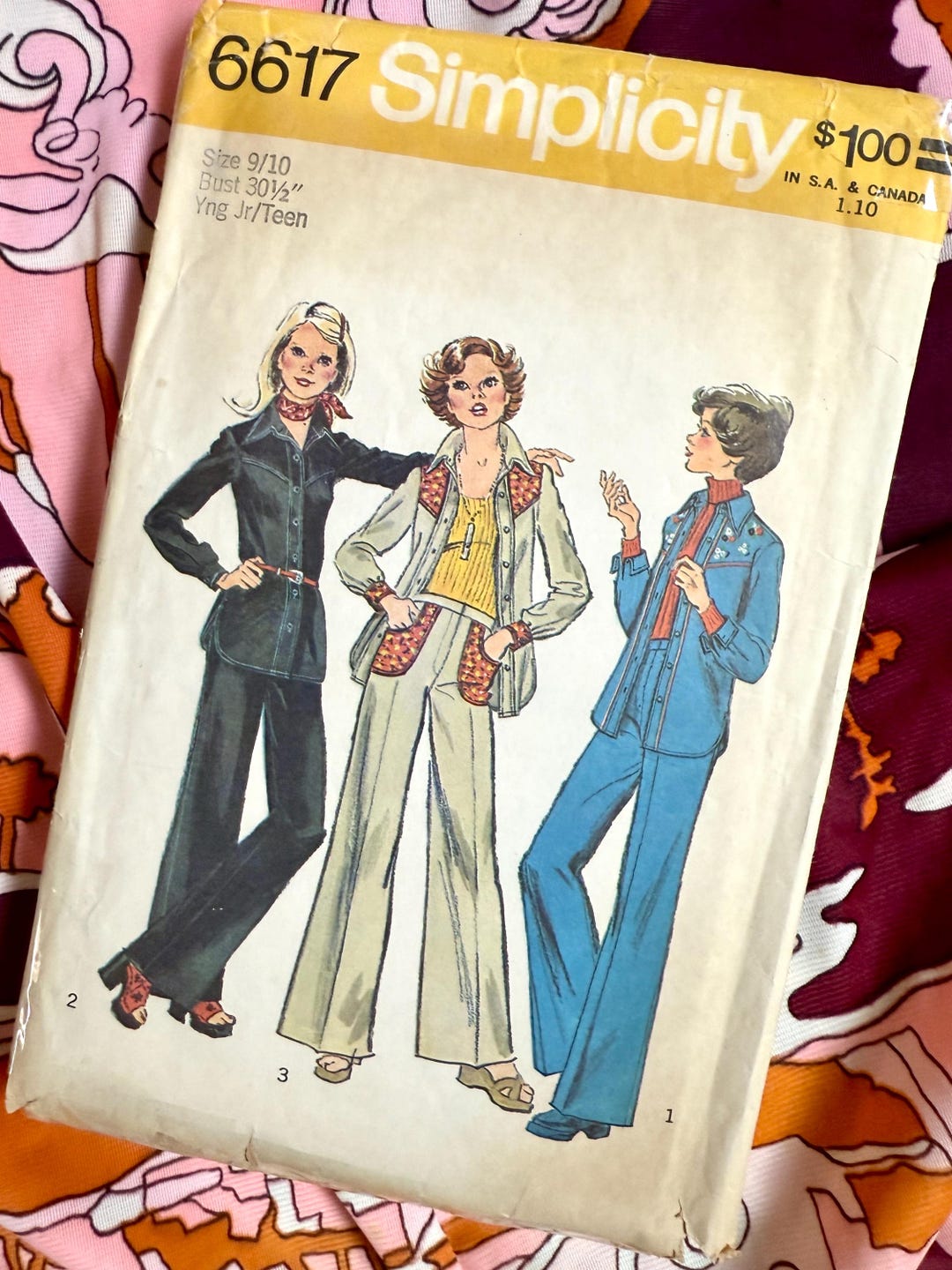 Vintage Sewing Pattern, 70s Wide Leg Pants, Top, Blazer, Complete With ...