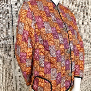 Quilted Jacket, Blazer, Geometric, Metal Buttons, Vintage 90s image 7