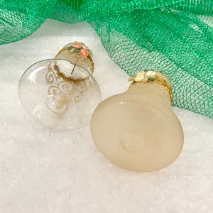Vintage Glass Bell Ornaments, Lot 2, Holiday Decor, Christmas, Ornate Embellished image 5