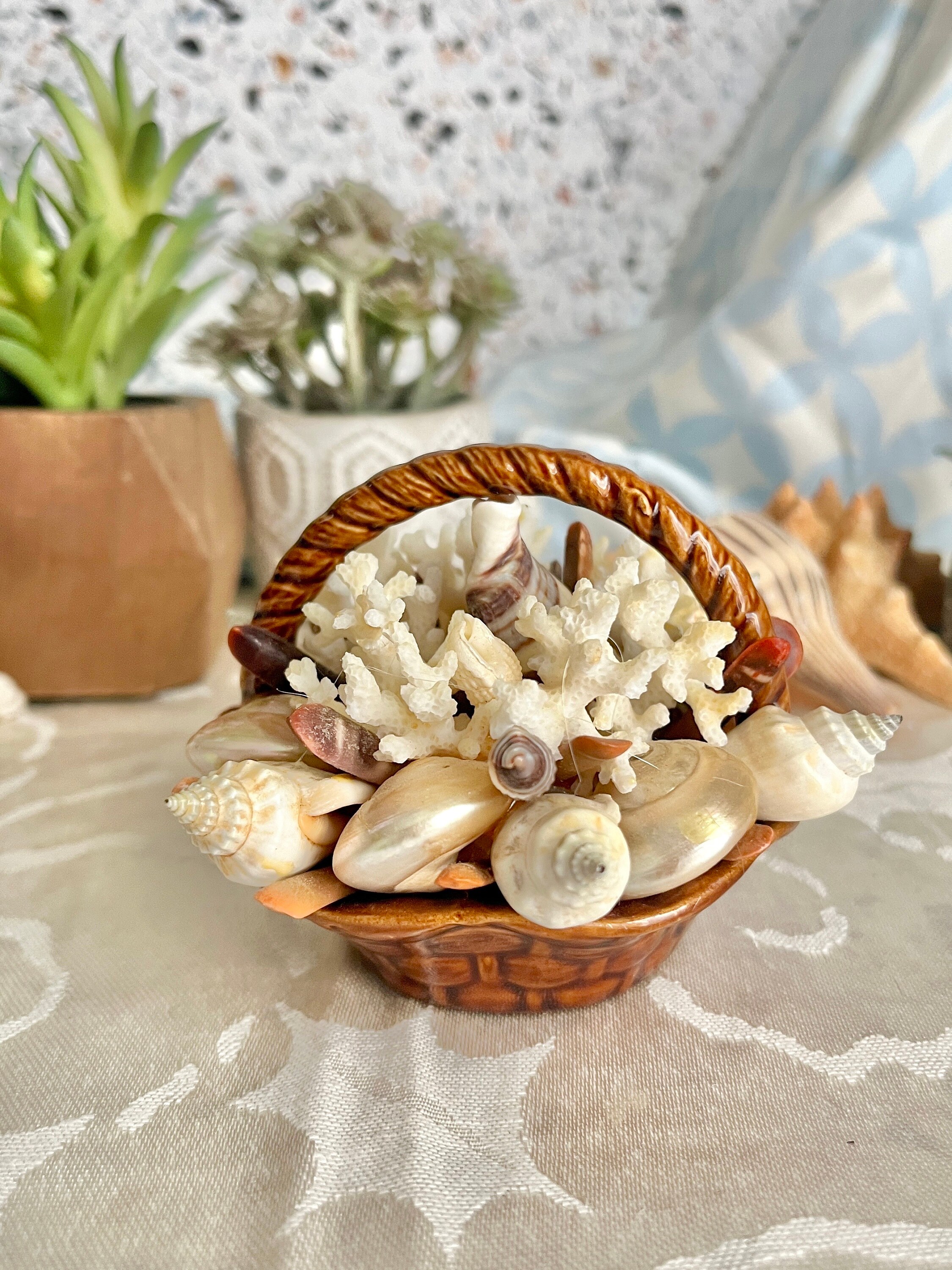 Vintage Ceramic Shell Basket: Hawaii Souvenir Home Decor - Etsy