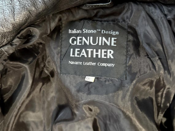 Vintage Leather Jacket, Black Patchwork Design, M… - image 6