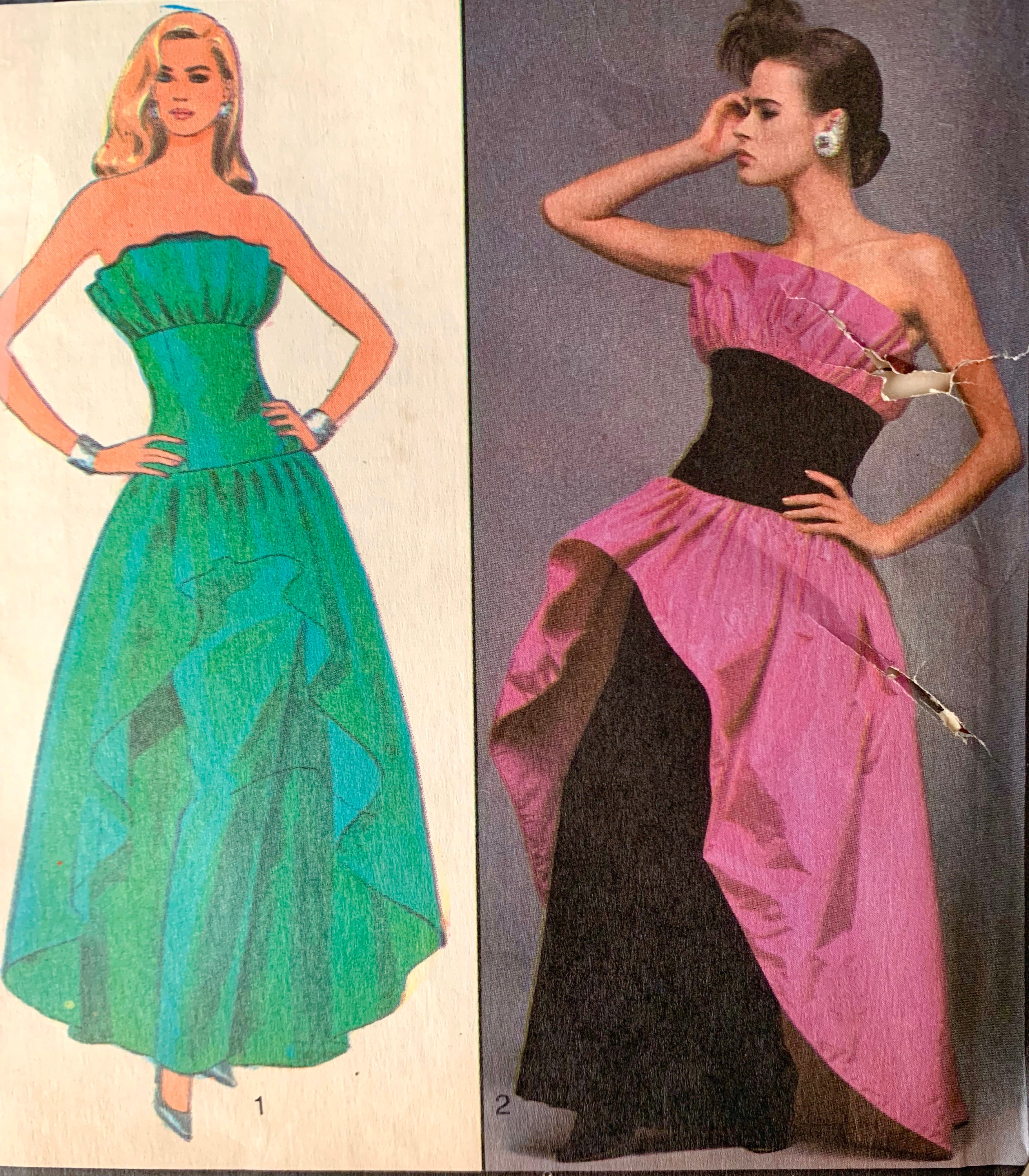 Vintage 80s Sewing Pattern Cocktail Dress Prom Ruched | Etsy