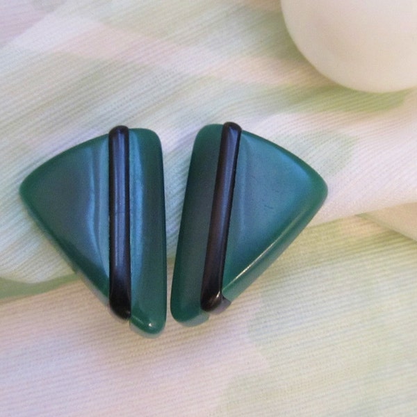 SALE ITEM Perfectly Punk Vintage 80s Earrings, Geometric, Architectural, Origami, Lucite, Clip