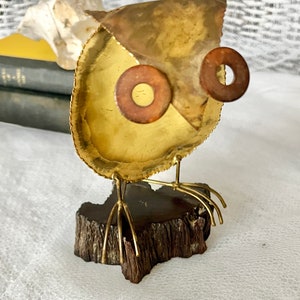 Brutalist Metal Art, Owl Sculpture, 70s Owl Art, Metal Owl Sculpture, Vintage Mid Century Home Decor Sculptural image 5