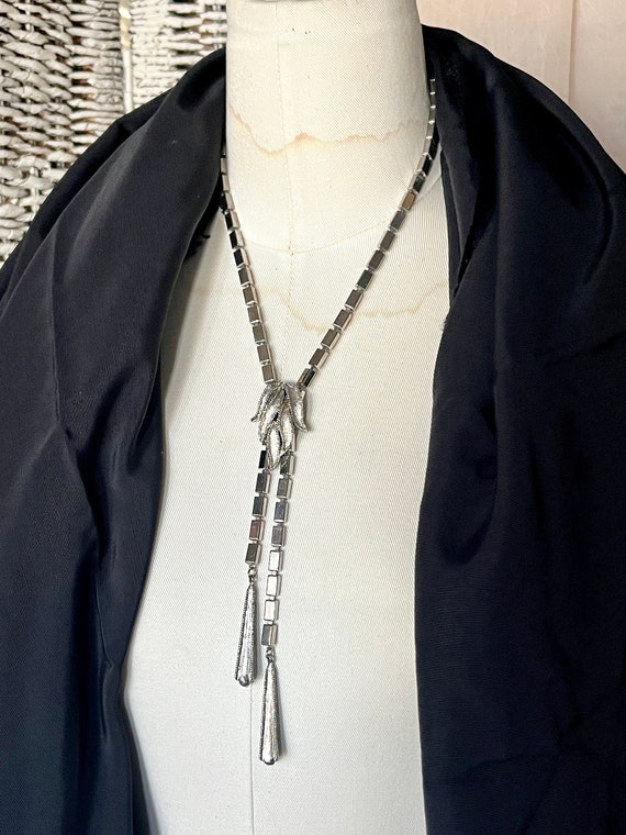 Vintage Statement Necklace, Modernist, Box Chain,… - image 7