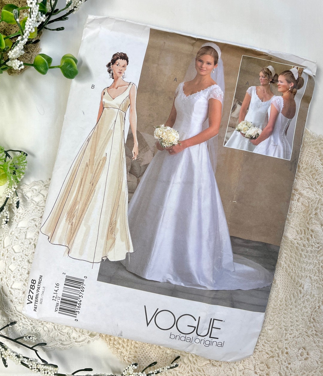Vogue Sewing Pattern Wedding Dress UNCUT Complete With Etsy
