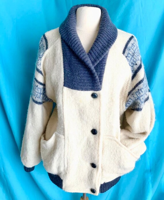 Warm Nordic Wool Jacket, Sweater, Knit Coat, Shawl