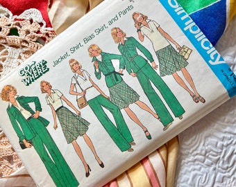 Vintage Sewing Pattern, Simplicity 7070, Wide Leg Pants, Skirt, Top, Blazer,  UNCUT Complete with Instructions