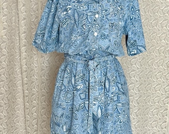 Fun Shorts Romper, Jumpsuit, Cotton, Paisley Print, Vintage 90s