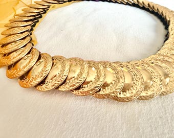 Vintage Gold Tone Coin Stretch Belt s-l400.jpg main image 2