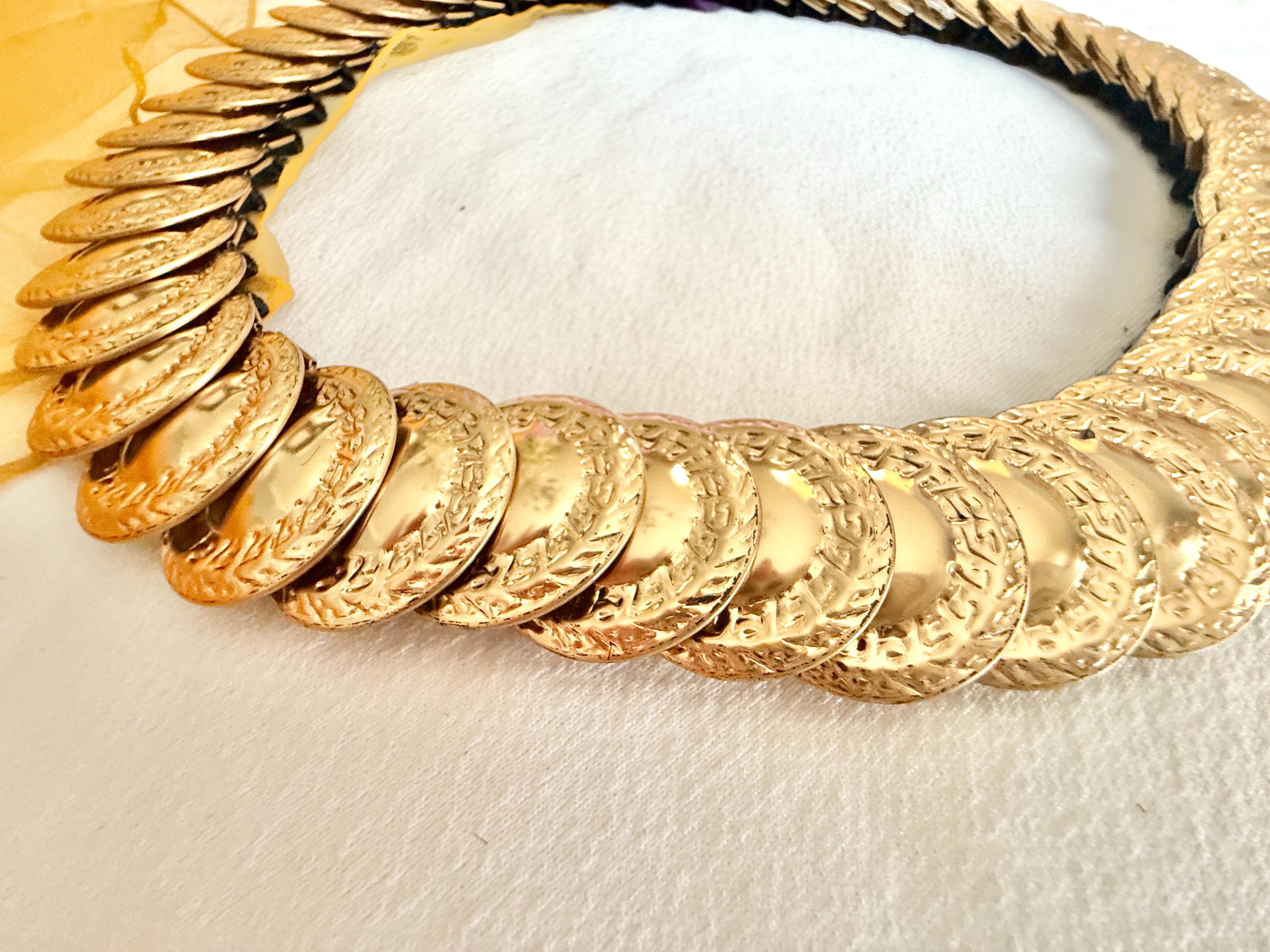 Coins Medallions Belt, Stretch Adjustable Fit, Gold-tone  display picture 2