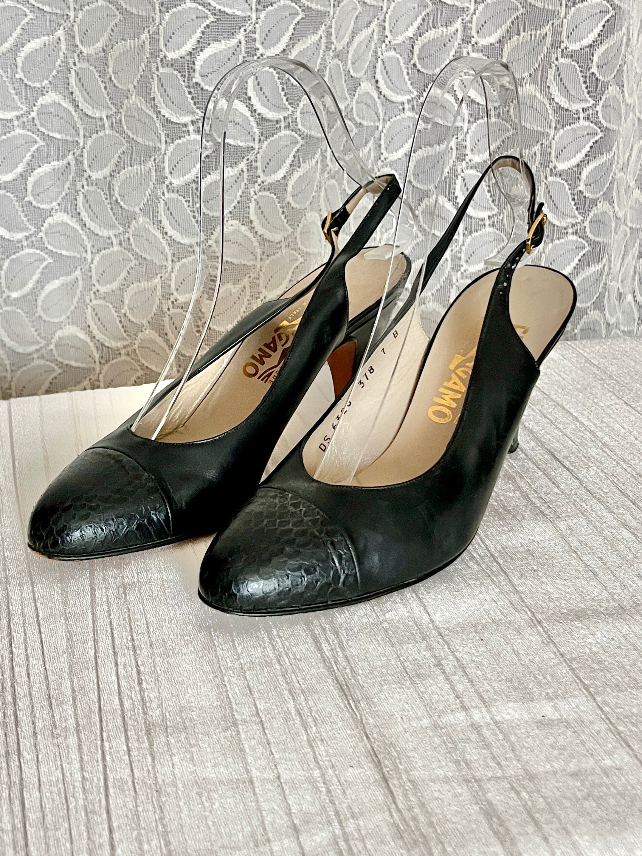 靴 90's vintage Salvatore Ferragamo 靴 90's vintage Salvatore Ferragamo Vintage 90s Black Patent