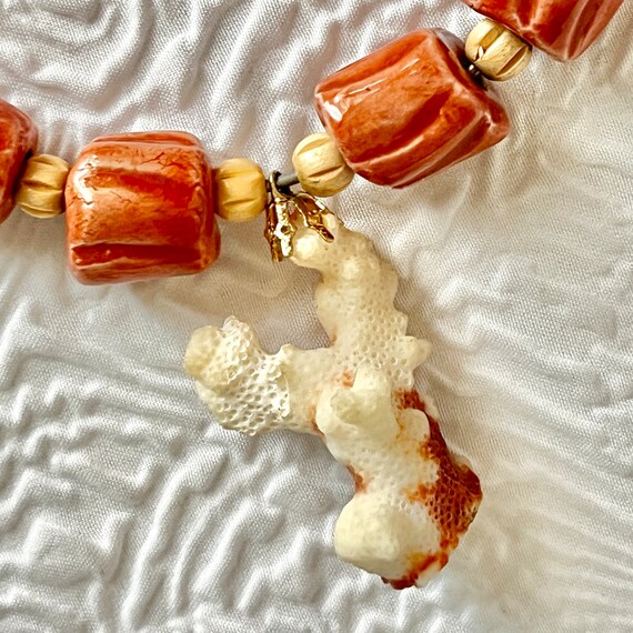 Natural Coral Sea Shell Necklace, Statement Jewel… - image 4
