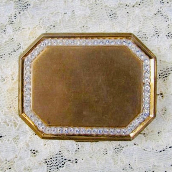 Bring The Bling Vintage Compact Avon Art Deco Rhi… - image 2