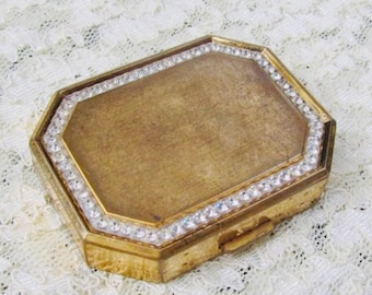 Bring The Bling Vintage Compact Avon Art Deco Rhinestones Border 50s 60s