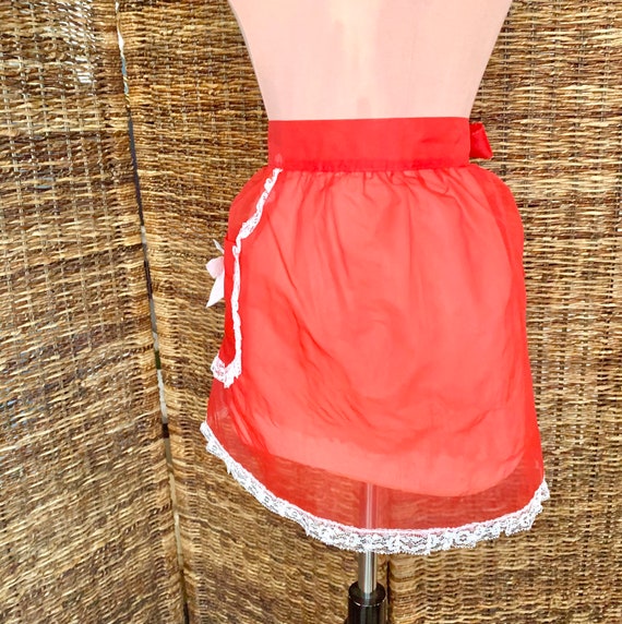Happy Holiday Hostess Apron Sheer Red, White, Vin… - image 4