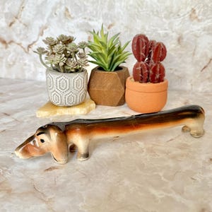 Weiner Dog Salt and Pepper Shakers, Dachshund, Kitschy Ceramic, Mid Century Vintage Home Kitchen Dining