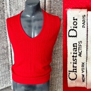 Cable Knit Sweater Vest, V-neck, Vintage Christian Dior, Pull Over