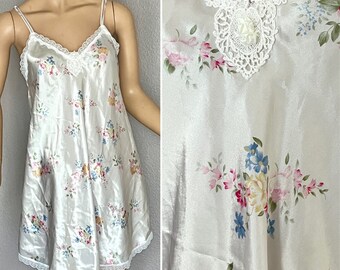 Christian Dior Nightie, Slip Dress, Floral Print, Spaghetti Straps, Saks Fifth Ave