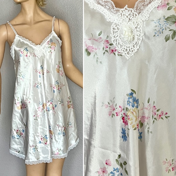 Christian Dior Nightie, Slip Dress, Floral Print, Spaghetti Straps, Saks Fifth Ave