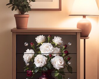 Medium decoupagepapier met bloemen, LES ROSES genaamd, voor meubelkunst en knutselen