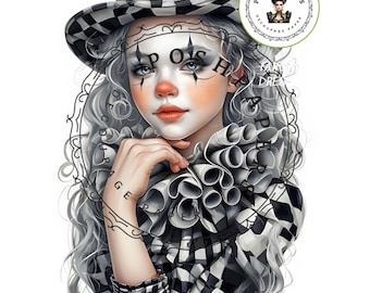 Harlequin Black & White JESS ~Large  Decoupage Paper ~ crafting and  Furniture Art