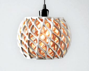 SERPENTA – Designer pendant light made of bioplastic | 3D-printed lampshade, organic pattern | Pendant light, LED only