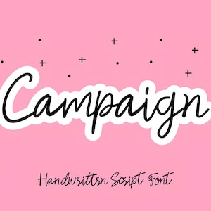 Campaign Font - Handwritten Script Font, Cricut Fonts, Cursive Font, Cute Font, Fonts for Cricut, Procreate Font, Valentine&#39;s Day Font