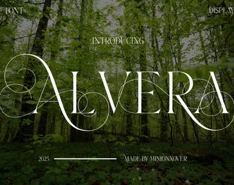 ALVERA Font - Modern Serif Font, Branding Font, Logo Font, Ligature Font, Fonts for Cricut, Digital Font, Cricut Fonts, Cursive Font