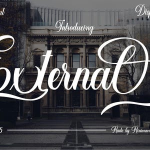 External – Elegant Ligature Serif Font | branding font, serif font, Classy font, Modern font, multilingual, wedding font, logo font
