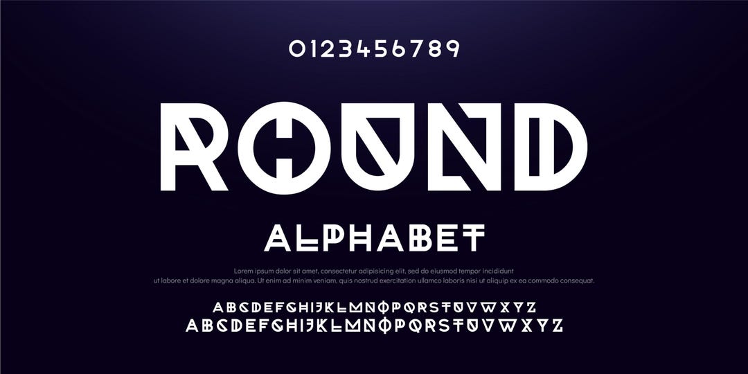 ROUND - Futuristic Typeface - Modern Font, Professional Font, Premium ...