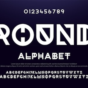 ROUND - Futuristic Typeface - Modern Font, Professional font, Premium font, Elegant font, Luxury font