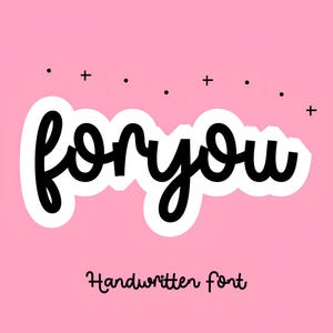 Foryou Font - Script Font, Cute Fonts, Cricut Fonts, Procreate Font, Handwritten Fonts, Fonts for Cricut, Bold Cursive Font