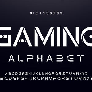 GAMING Abstract Sci-Fi Modern Font - Font For Project, Abstract Font, Monogram Font, Futuristic Font, Minimal Font, Logo Font, Digital Font