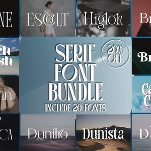 Bundel met 20 moderne brandinglettertypen: elegante schreef- en schriftlettertypen