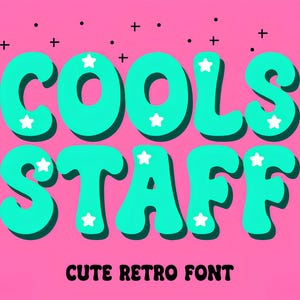 Lettertype COOLS - sprankelend lettertype, groovy lettertype, Cricut-lettertype, retro-lettertype, modern lettertype, lettertypen voor Cricut, lettertype Canva, bubbellettertypen, lettertype Shine, 3D