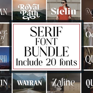 Elegant Serif Font Bundle, Cricut Fonts, Procreate Fonts, Canva Fonts, Branding Font, Modern Font, Handwritten Fonts, Farmhouse Fonts.