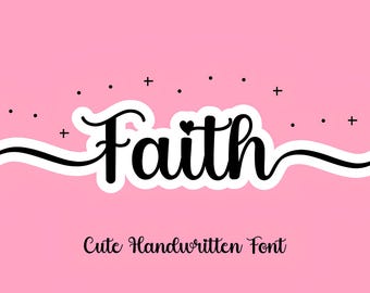 Fonte Faith - Fonte manuscrita, fontes Cricut, fonte cursiva, fonte Boho, fontes para Cricut, fonte Procreate, fonte fofa