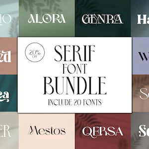 Elegantes Serif und Sans Serif Bundle - Schriftarten-Bundle, Retro-Schriftart, Cricut-Schriftarten, Procreate-Schriftarten, Canva-Schriftarten, Serif-Schriftarten, Schriften zum Basteln