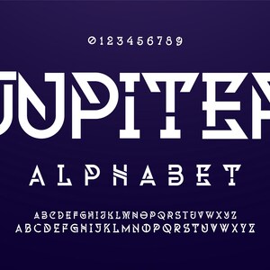 JUPITER Abstract Sci-Fi Modern Font - Font For Project, Abstract Font, Monogram Font, Futuristic Font, Minimal Font, Logo Font, Digital Font
