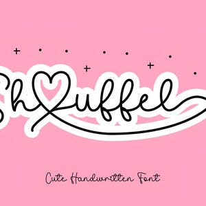 Shuffle Font - Bouncy Handwritten Script Font, Cricut Fonts, Procreate Fonts, Modern Font, Cursive Font, Fonts for Cricut