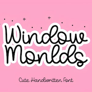 Window Font - Handwritten Script Font, Cricut Fonts, Procreate Font, Cursive Font, Fonts for Cricut, Bouncy Font, Cute Font