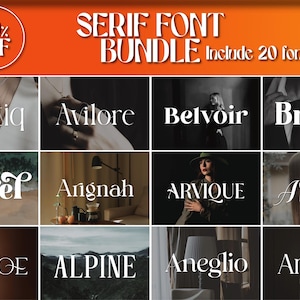 Elegant Serif and Sans Serif Bundle - Font Bundle, Retro Font, Cricut Fonts, Procreate Fonts, Canva Fonts, Serif Fonts, Fonts for Crafting