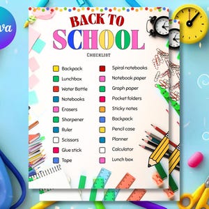 Editable Back to School Checklist for Kids | Printable School Planner | First Day Prep List | Instant Download | PDF for Parents & Teachers