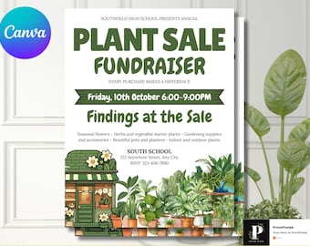 Plant Flyer Template | Editable School Fundraiser (Digital Download)