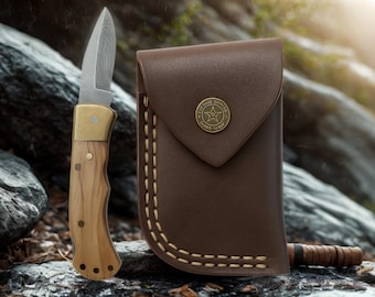 Handmade Damascus EDC Pocket Knife | Compact Folding Knife | Custom Engraved Gift | Personalized Knife for Him | Everyday Carry Tool