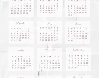 Minimal 2025 Calendar - Year at a Glance Layout